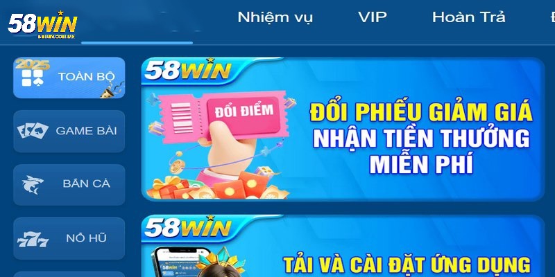 Giới Thiệu 58WIN - Sân Chơi Giải Trí Uy Tín Và Hiện Đại 3 Ưu đãi đặc biệt dành cho hội viên tại sân chơi 58WIN uy tín